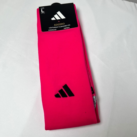 Adidas Adizero Unisex Football Soccer Over The Knee Socks Large Team Shock Pink - Picture 1 of 4